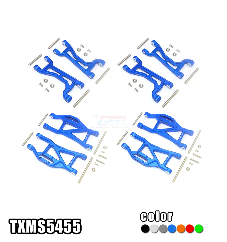 ALUMINIUM FRONT / REAR LOWER ARMS SET TXMS055F/R FOR 1/10 TRAXXAS MAXX 4WD MONSTER TRUCK 89076-4